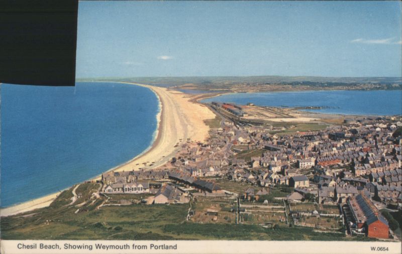 Chesil Beach, Showing Weymouth from Portland United Kingdom
