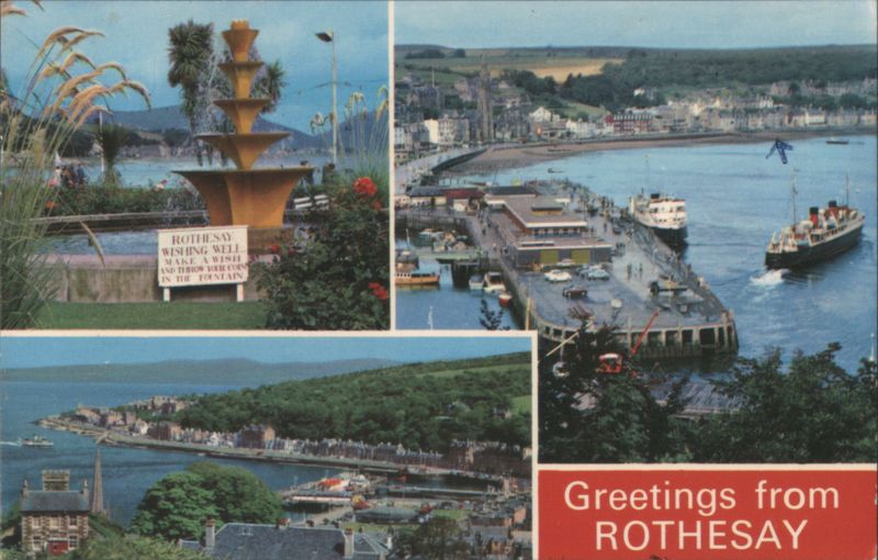 Multi-View of Rothesay: Wishing Well, Pier, and Bay Scotland