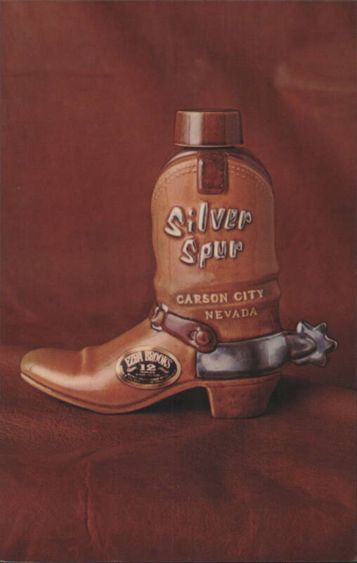 Ezra Brooks Silver Spur Casino Boot Decanter Carson City Nevada