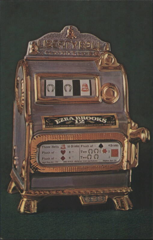 Ezra Brooks Liberty Bell Slot Machine Bourbon Decanter