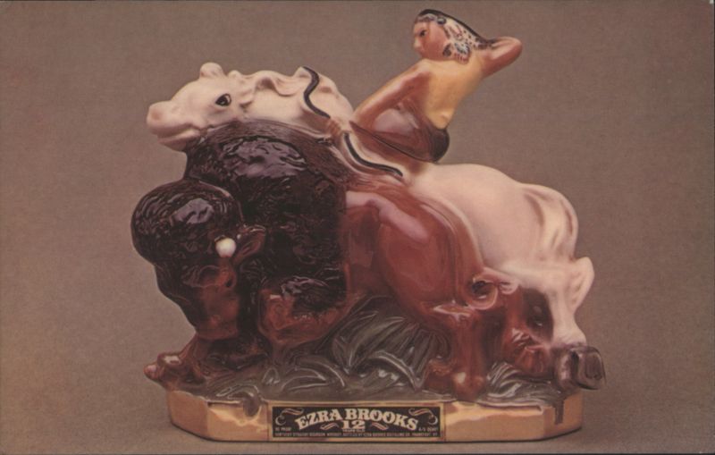 Ezra Brooks 12 Year Old Bourbon Whiskey Decanter Frankfort Kentucky
