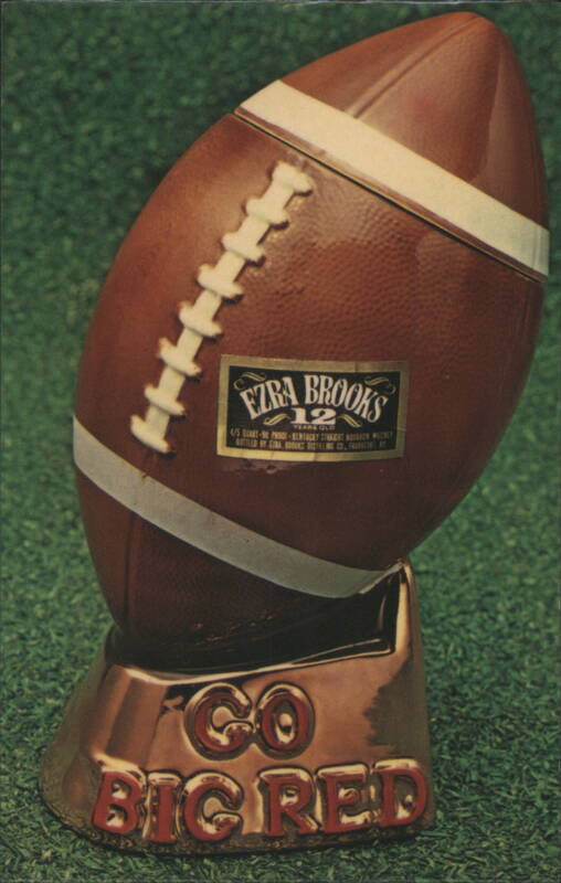 Ezra Brooks Go Big Red Nebraska Football Decanter
