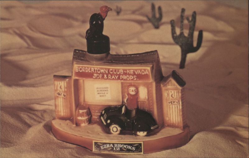 Ezra Brooks Bordertown Club Whiskey Decanter Nevada