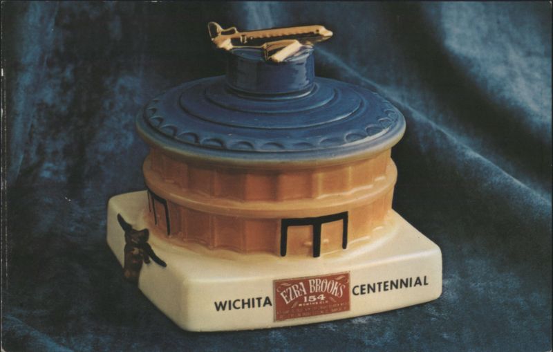 Ezra Brooks Wichita Centennial Century II Whiskey Decanter Kansas