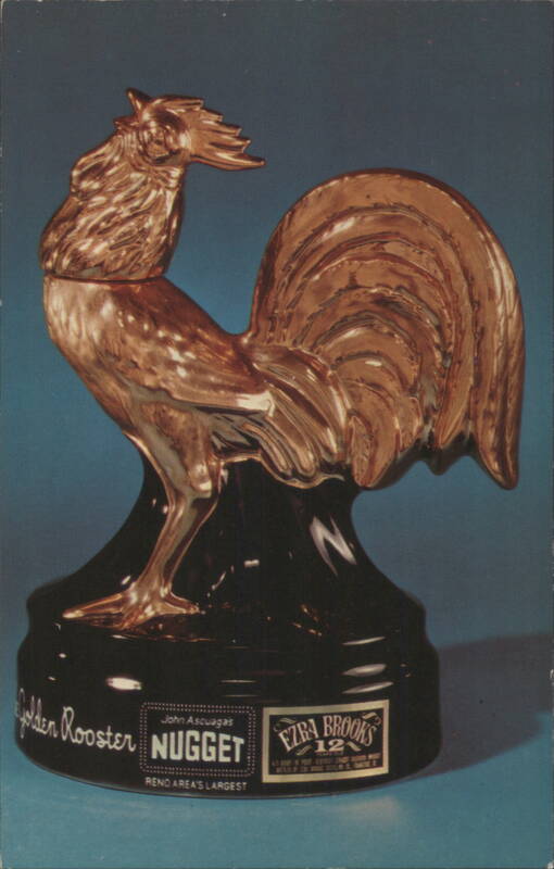 Ezra Brooks Golden Rooster Decanter, Nugget Casino Sparks Nevada