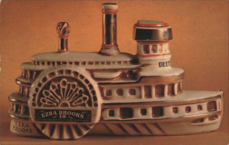 Ezra Brooks Delta Belle Steamboat Whiskey Decanter Frankfort Kentucky