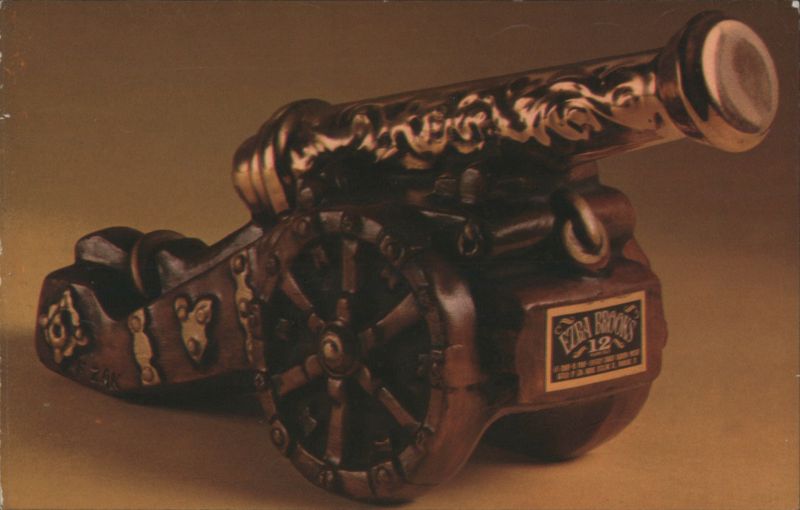 Ezra Brooks 12 Year Old Bourbon Cannon Decanter Frankfort Kentucky