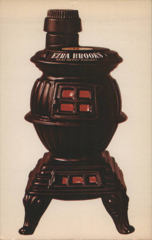 Ezra Brooks Pot Bellied Stove Whiskey Decanter Frankfort Kentucky