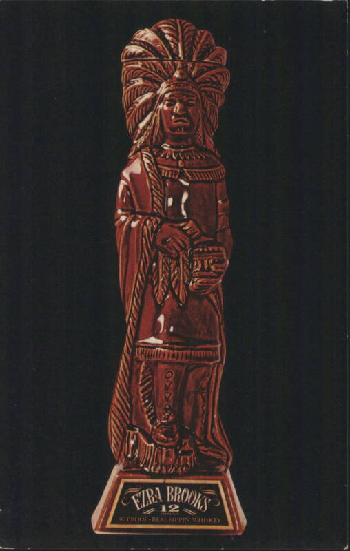 Ezra Brooks Bourbon Cigar Store Indian Decanter Frankfort Kentucky