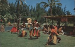 Fijians Performing Spear Meke, Polynesian Cultural Center Postcard