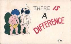 "There Is a Difference" Humorous Toddlers Comic Postcard