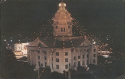 Colquitt County Courthouse Christmas Lighting Postcard