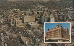 Kahler's Hotel Zumbro and Aerial View of Downtown Postcard
