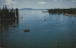 Fishing and Boating on Yellowstone Lake Postcard