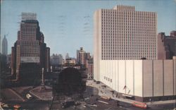 New York Coliseum and Empire State Building from 61st St Postcard