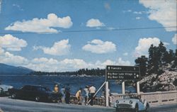 View East from the Dam with Road Sign Postcard