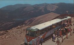 Manitou & Pikes Peak Railway Cog Train at Summit Terminal Postcard