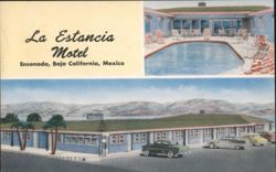 La Estancia Motel, Waterfront and Swimming Pool Postcard
