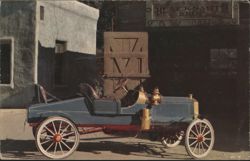 1903 Mitchell Automobile at Blacksmith Shop Postcard