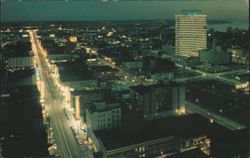 Night Owl's Roof-Top View of Granville Street Postcard