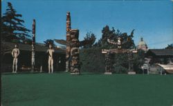 Thunderbird Park Totem Poles and Thunderbird Archway Postcard