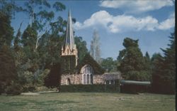 Ivy-Covered Stone Chapel, Cypress Lawn Cemetery Postcard