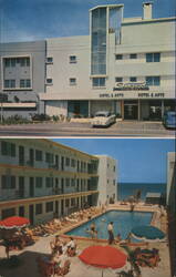 Seabrook Hotel & Apartments, Pool and Ocean View Postcard