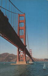 Golden Gate Bridge Tower and Suspension Cables Postcard