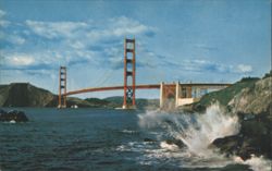 Golden Gate Bridge with Crashing Waves Postcard