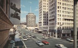 Looking North on Vine Street, Hollywood and Vine Postcard