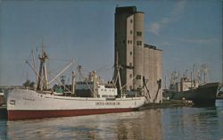 Swedish American Line Ship Vaxholm at Harbor Dock Postcard