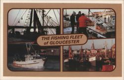Fishing Fleet of Gloucester, Multi-View with Italia Boat Postcard