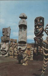 Sculptor Barney West at Tiki Junction Studio Postcard