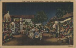 Street of Mexican Bazaars, Olvera Street Postcard