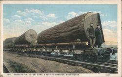Douglas Fir Log on Northern Pacific Flatcar Postcard