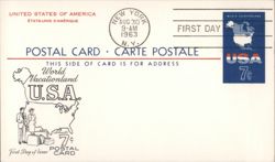 World Vacationland U.S.A. First Day of Issue Postcard
