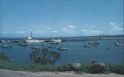 Commercial Fleet and Coast Guard Ships at Monterey Bay Postcard