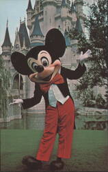 Mickey Mouse at Cinderella Castle, Magic Kingdom Postcard