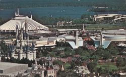 Cinderella Castle and Space Mountain, Magic Kingdom Postcard