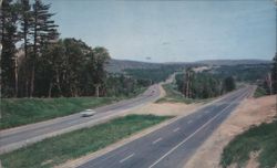 Massachusetts Turnpike East of Stockbridge Interchange Postcard