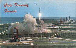 Martin's Titan Rocket Launching into Flight Postcard