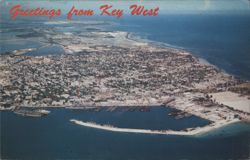 Aerial View of Key West and Naval Base Postcard