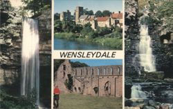 Wensleydale Views: Hardraw Fall, West Tanfield & Abbey Postcard