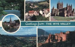 Multi-view of The Wye Valley Landmarks Postcard