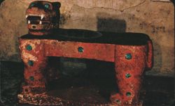 Red Jaguar Throne inside El Castillo, Chichen Itza Postcard