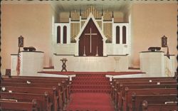 Sanctuary, Northfield-Tilton Congregational Church Postcard