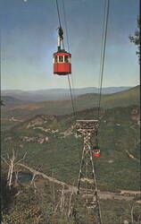 Cannon Mountain Aerial Tramway Tram-Cars and Tower Postcard