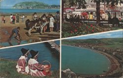 Multi-View Scenes of Llandudno and Welsh Costumes Postcard