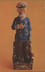Ezra Brooks Sea Captain Heritage China Ceramic Decanter Postcard