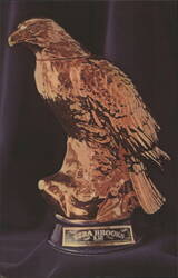 Ezra Brooks Golden Eagle Heritage China Decanter Postcard